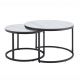 Masute Living - Set de 2 masute cu blat ceramic alb ELEGANCE 75cm