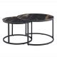 Masute Living - Set de 2 masute cu blat ceramic Aurora Oro ELEGANCE 75cm