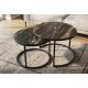 Masute Living - Set de 2 masute cu blat ceramic Aurora Oro ELEGANCE 75cm