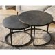 Masute Living - Set de 2 masute cu blat ceramic gri ELEGANCE 75cm