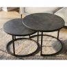 Set de 2 masute cu blat ceramic gri ELEGANCE 75cm