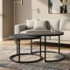 Masute Living - Set de 2 masute cu blat ceramic gri ELEGANCE 75cm
