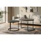 Masute Living - Set de 2 masute cu blat ceramic gri ELEGANCE 75cm