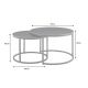 Masute Living - Set de 2 masute cu blat ceramic gri ELEGANCE 75cm