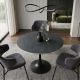 Mese dining - Masa rotunda bistro cu blat ceramic gri LYON 80cm