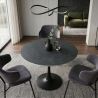 Masa rotunda bistro cu blat ceramic gri LYON 80cm