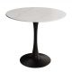 Mese dining - Masa rotunda bistro cu blat ceramic alb LYON 80cm