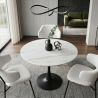 Masa rotunda bistro cu blat ceramic alb LYON 80cm
