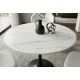 Mese dining - Masa rotunda bistro cu blat ceramic alb LYON 80cm