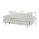 Canapele - Canapea extensibila, Catifea Vogue verde muschi, Maison Belle Affaire 220cm