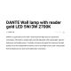 Aplice, corpuri de iluminat pentru pereti - Aplica LED ambientala cu reader directionabil DANTE aurie 5W/3W 2700K