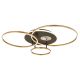 Lustra LED aplicata design circular INVERTINA auriu/antracit