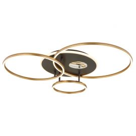Lustre aplicate - Lustra LED aplicata design circular INVERTINA auriu/antracit