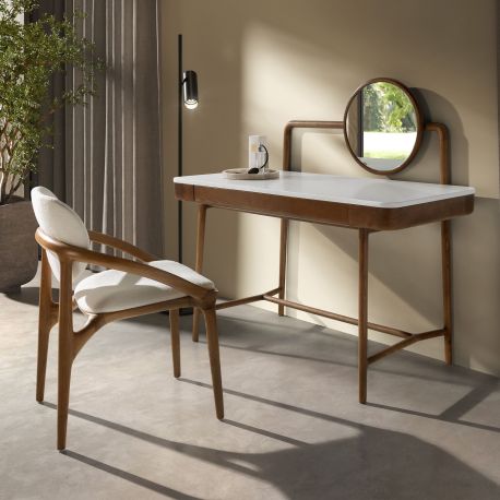 Birouri - Masa machiaj design LUX White-Walnut