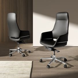 Scaune Birou cu role - Scaun de birou modern piele sintetica Black
