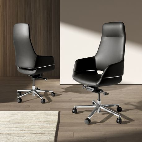 Scaune Birou cu role - Scaun de birou modern piele sintetica Black
