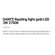 Aplice, corpuri de iluminat pentru pereti - Aplica LED cu reader directionabil DANTE aurie 3W 2700K
