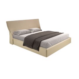 Paturi - Pat dublu tapitat design LUX Brown-Cream 180x200cm