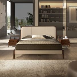 Paturi - Pat dublu tapitat design LUX Cream 180x200cm