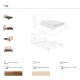 Paturi - Pat dublu tapitat design LUX Cream 180x200cm