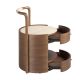 Noptiere - Noptiera LUX din lemn furniruit si piele Walnut
