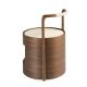 Noptiere - Noptiera LUX din lemn furniruit si piele Walnut