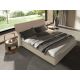 Noptiere - Noptiera LUX din lemn furniruit si piele Walnut