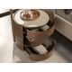 Noptiere - Noptiera LUX din lemn furniruit si piele sintetica Walnut
