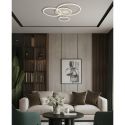 Lustra LED aplicata design circular cu telecomanda INVERTINA alb/ nisip
