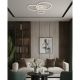 Lustre aplicate - Lustra LED aplicata design circular cu telecomanda INVERTINA alb/ nisip