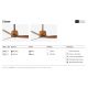 Lustre cu ventilator - Ventilator aplicat tavan cu telecomanda WEAVER M Old gold/walnut