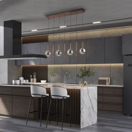 Pendule, Lustre suspendate - Lustra cu 7 pendule LED suspendate Sapore