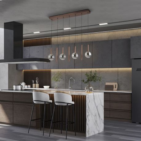 Pendule, Lustre suspendate - Lustra cu 7 pendule LED suspendate Sapore