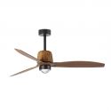 Lustra LED cu Ventilator aplicat tavan cu telecomanda WEAVER M Black/walnut