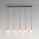 Pendule, Lustre suspendate - Lustra cu 5 pendule design modern Komet auriu/ cafeniu