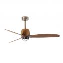 Lustra LED cu Ventilator aplicat tavan cu telecomanda WEAVER M Old gold/walnut