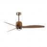 Lustra LED cu Ventilator aplicat tavan cu telecomanda WEAVER M Old gold/walnut