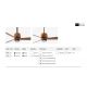 Lustre cu ventilator - Lustra LED cu Ventilator aplicat tavan cu telecomanda WEAVER M Old gold/walnut