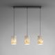 Pendule, Lustre suspendate - Lustra cu 3 pendule metal negru, sidef alb Nakar
