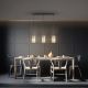 Pendule, Lustre suspendate - Lustra cu 3 pendule metal negru, sidef alb Nakar