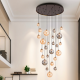 Corpuri de iluminat Lustre pentru casa scarii - Lustra casa scarii cu 25 pendule si telecomanda Dark H500