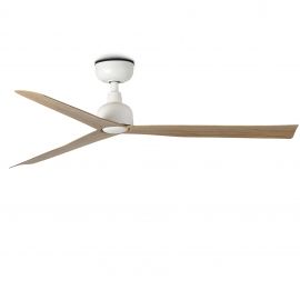 Lustre cu ventilator - Ventilator tavan de exterior cu telecomanda IP44 MARINE M alb/stejar