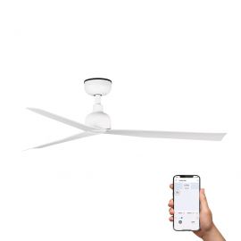 Lustre cu ventilator - Ventilator tavan de exterior smart sistem TUYA si telecomanda IP44 MARINE M alb
