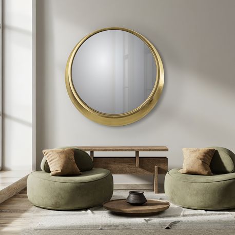 Oglinzi - Oglinda de perete rotunda cu rama aurie Alan 87cm