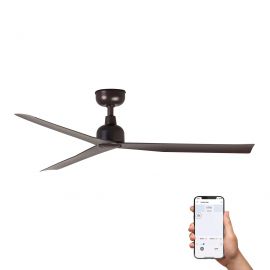 Lustre cu ventilator - Ventilator tavan de exterior smart sistem TUYA si telecomanda IP44 MARINE M maro