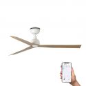 Ventilator tavan de exterior smart sistem TUYA si telecomanda IP44 MARINE M alb/stejar
