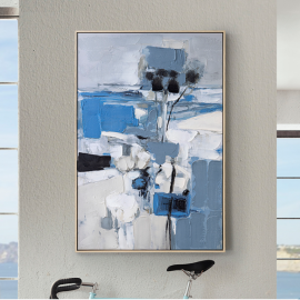 Tablouri - Tablou de perete pictura acrilica Paisaje azul 83x123cm