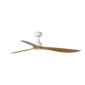 Lustre cu ventilator - Ventilator tavan de exterior cu telecomanda IP44 OUTWOOD L alb/stejar