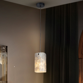 Pendule, Lustre suspendate - Pendul metal negru, sidef alb Nakar