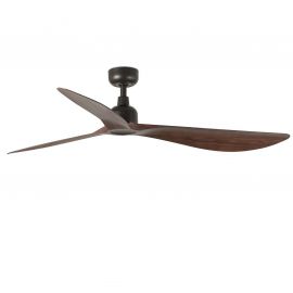 Lustre cu ventilator - Ventilator tavan de exterior cu telecomanda IP44 OUTWOOD L maro/nuc